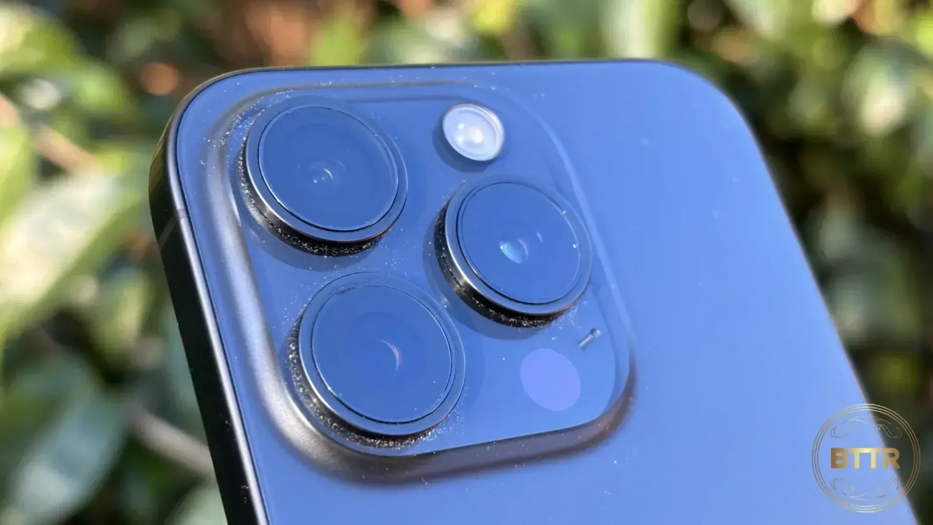 Close up of the Apple iPhone 15 Pro cameras