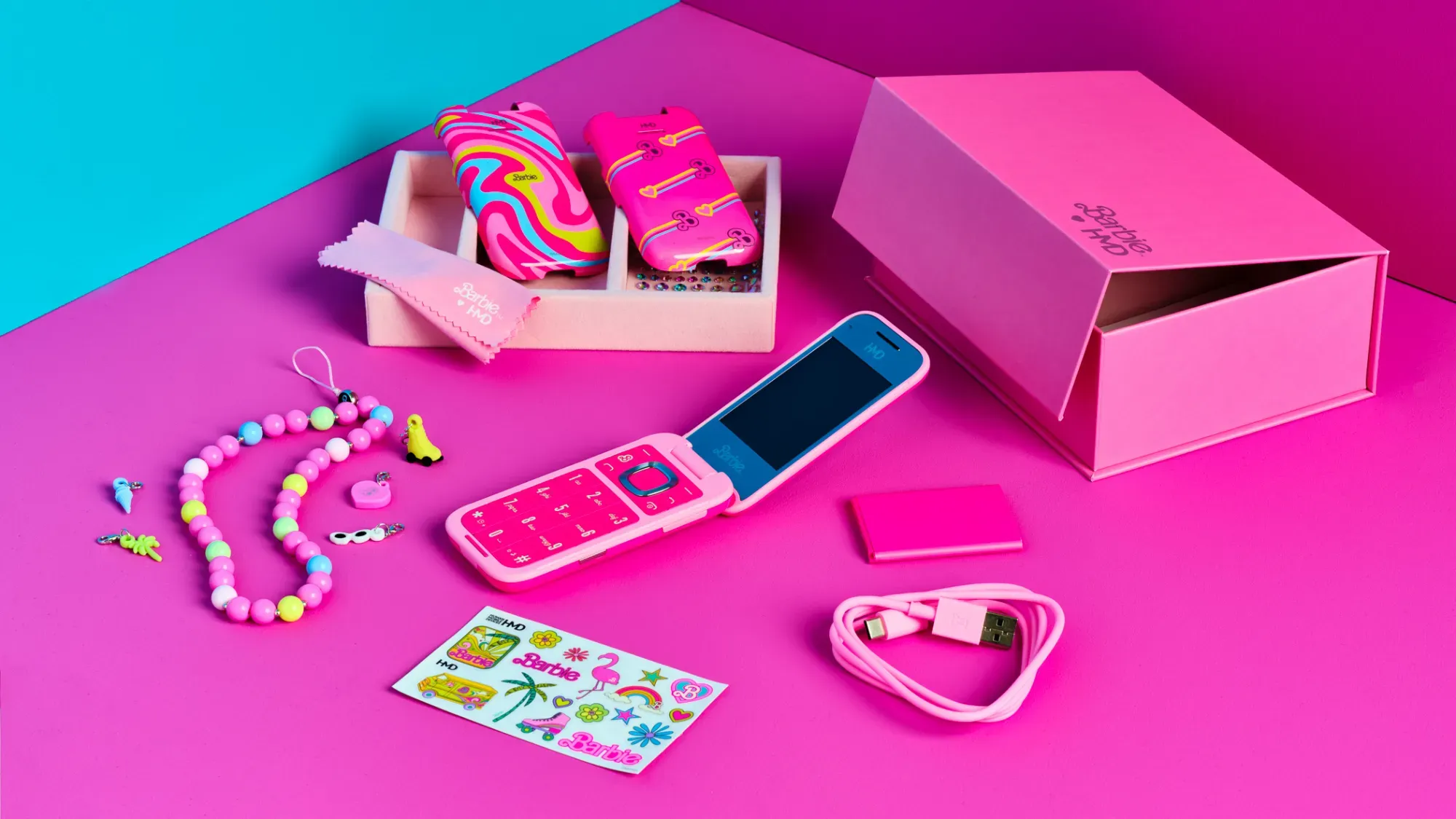 Everything from the box of the new Barbie phone