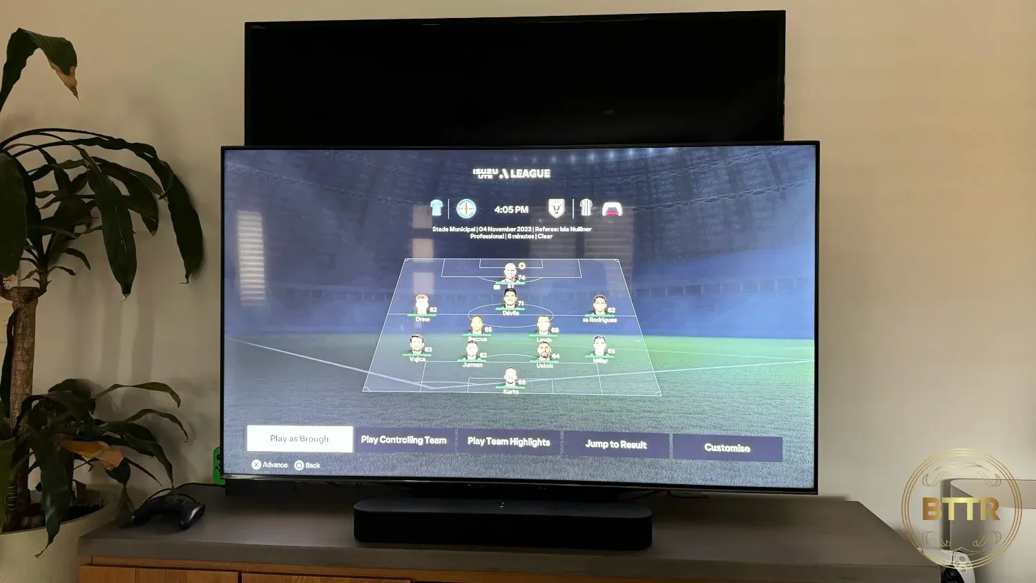 Playing FC24 on the 65-inch Hisense U7NAU