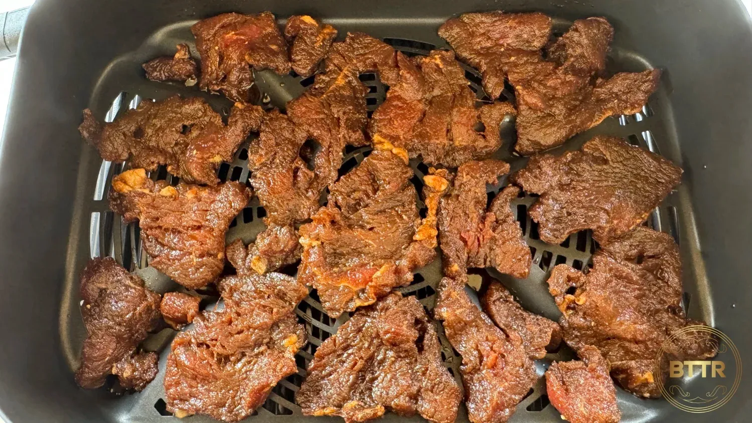 Marinated beef in the air fryer for jerky