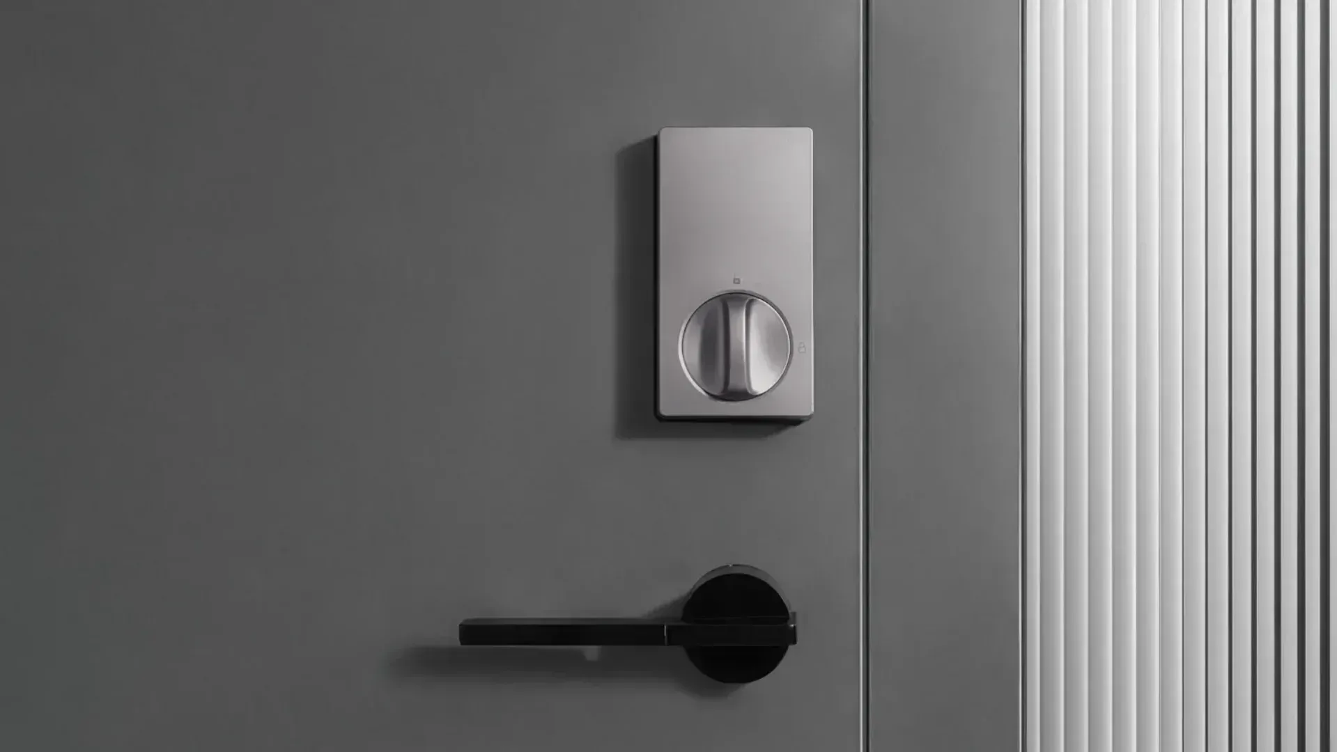 The Aqara smartlock on the inside of a door