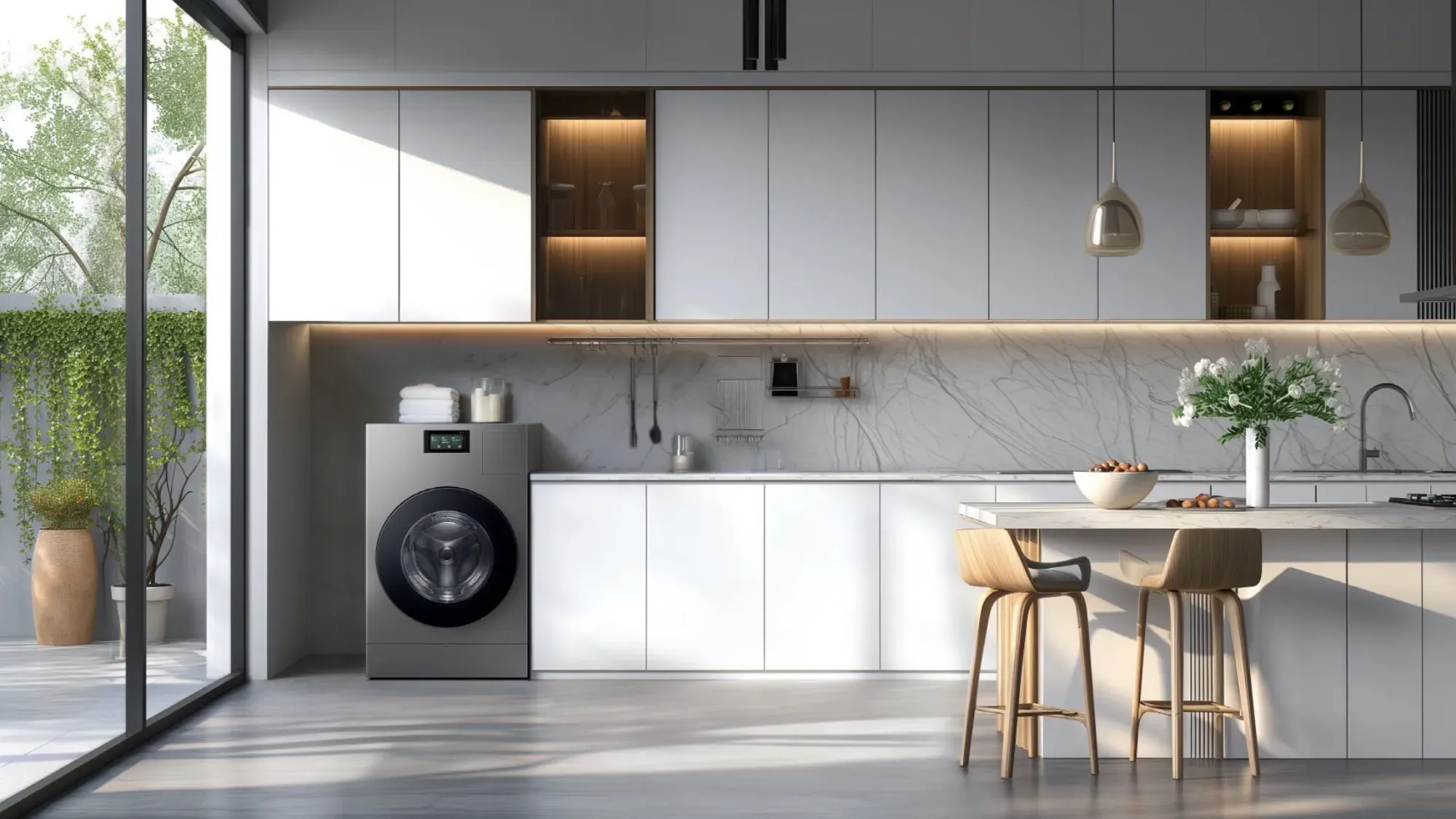 Bespoke AI Heat Pump Combo in a kitchen.