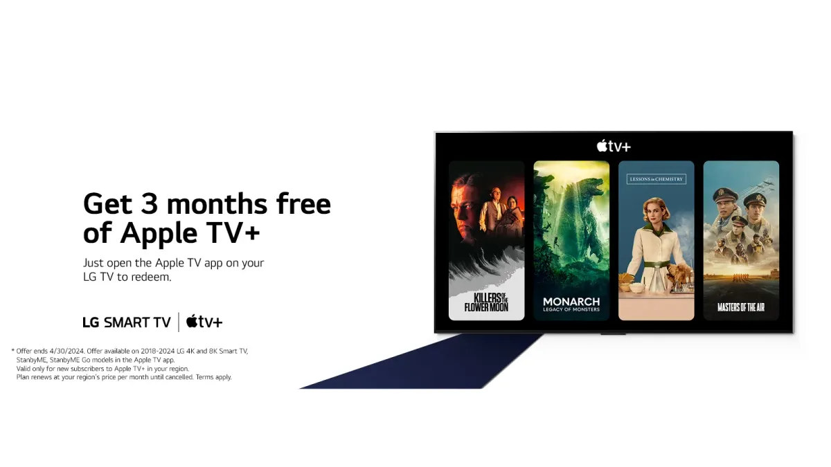 LG offering 3 months of Apple TV+ with selected TV purchases