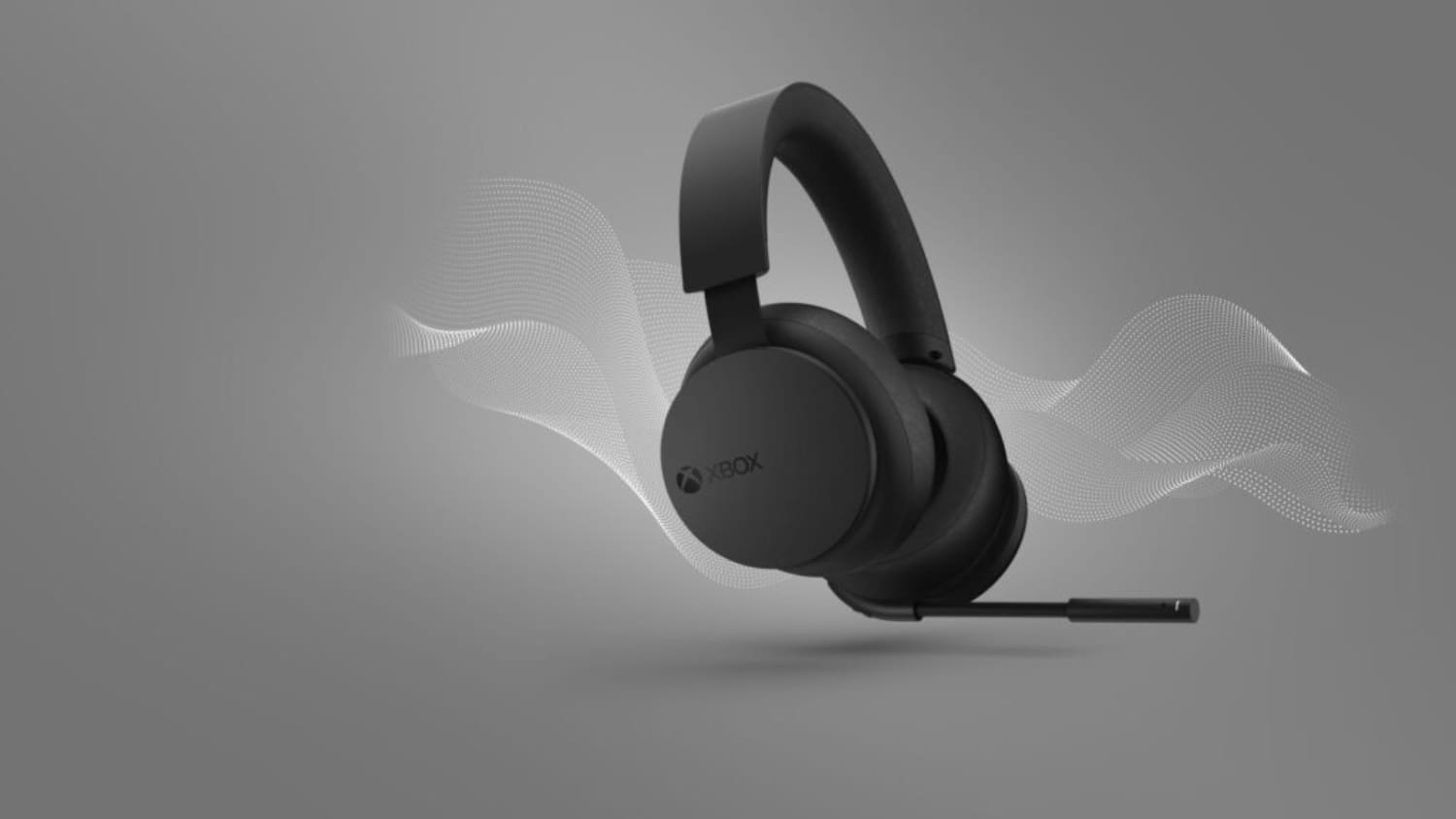 The new Xbox wireless headset on a grey background 