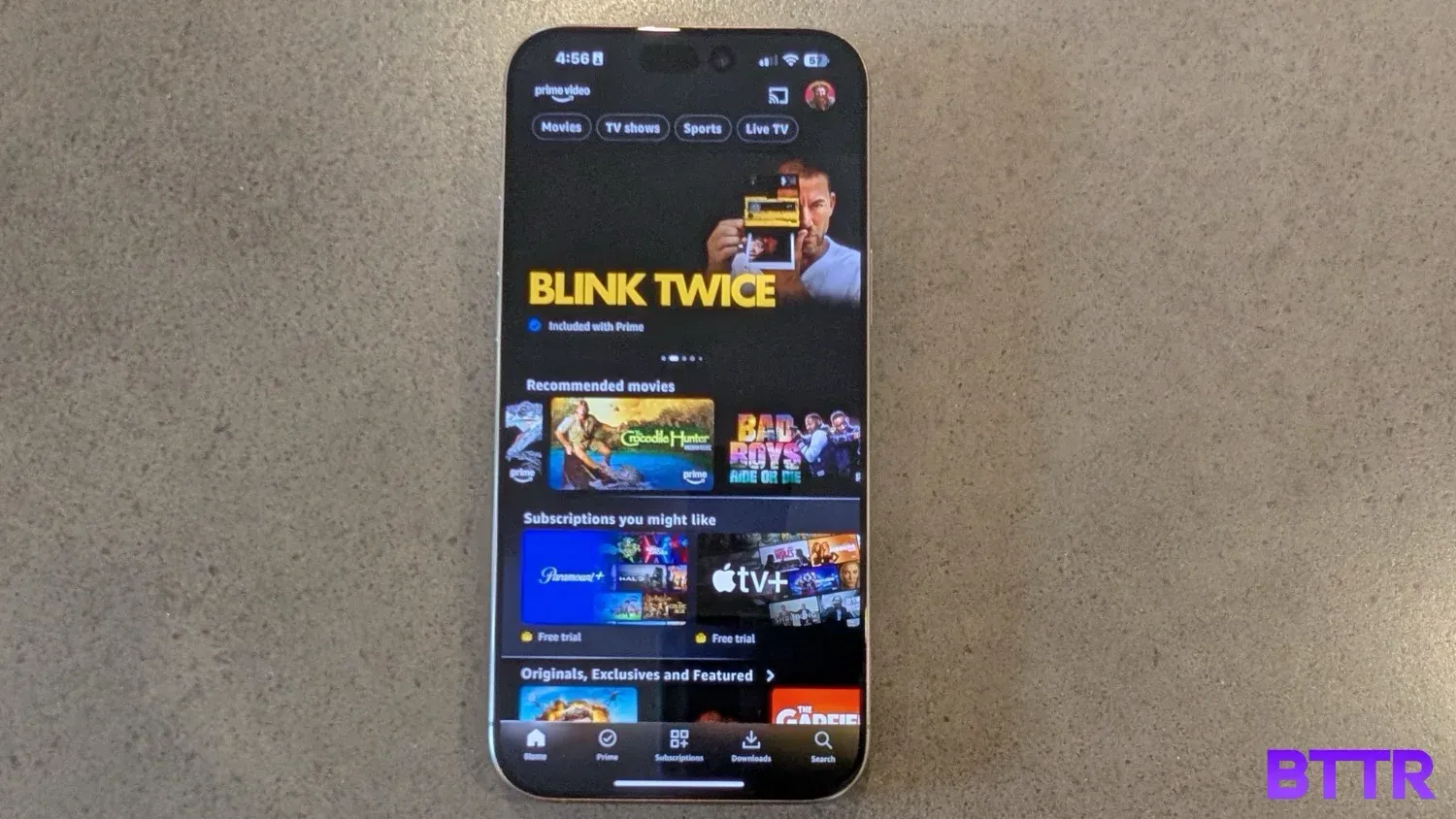 Amazon Prime video on an iPhone 16 Pro Max