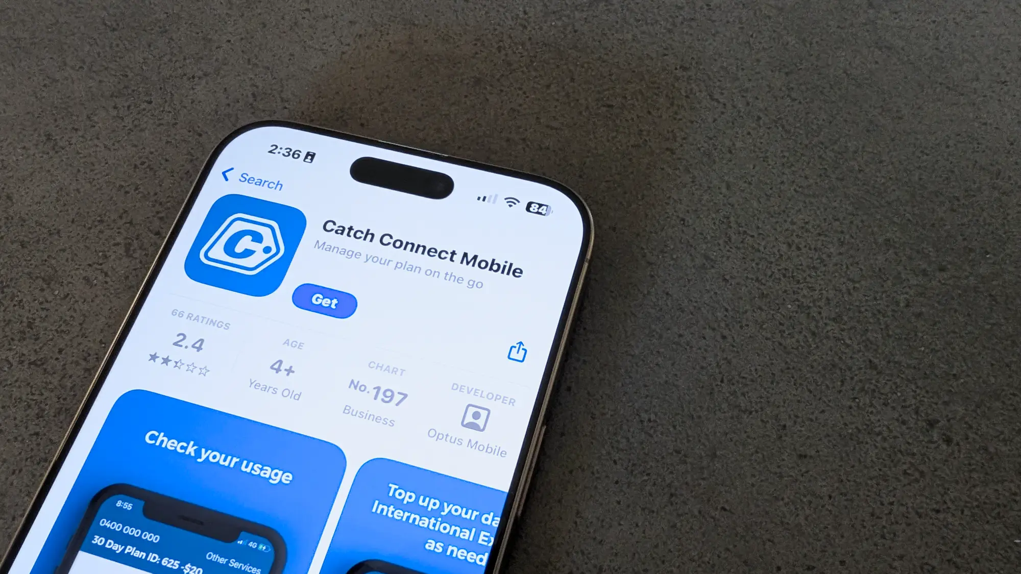 The Catch Connect mobile app on ios