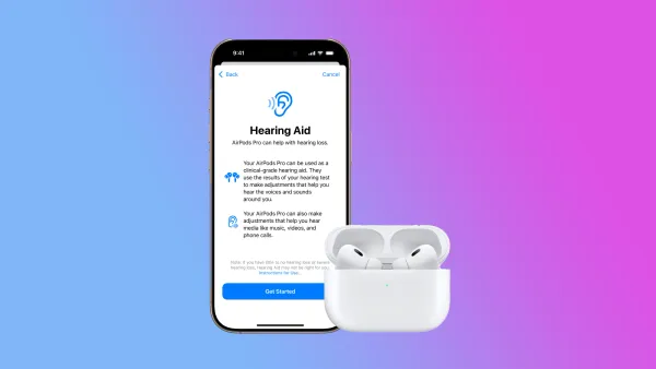 The airpods pro 2 next to an iphone with the hearing test screen