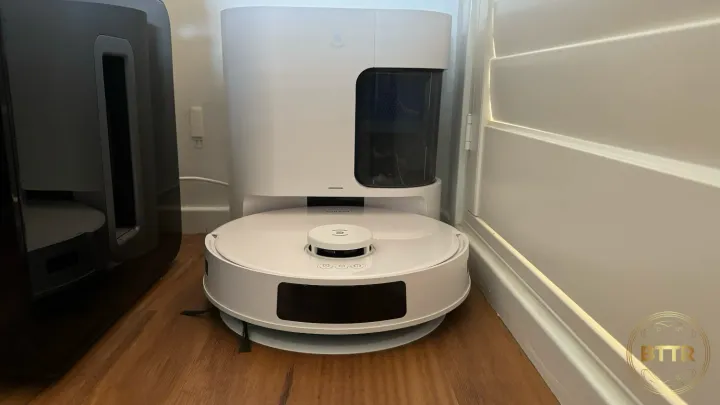 The Deebot N20 Pro Plus on its auto-empty station